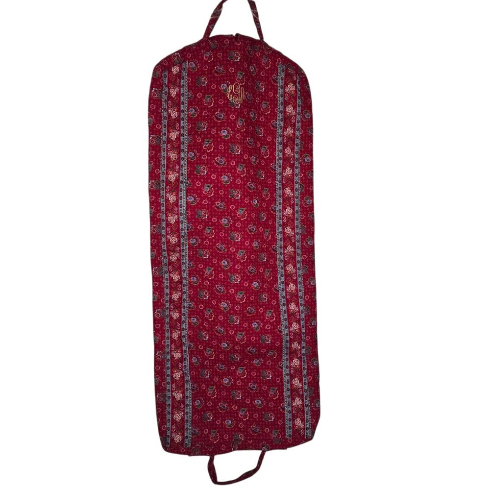 Rare Vera Bradley Hanging Folding Garment Bag Provencial Red Travel Bag Quilted